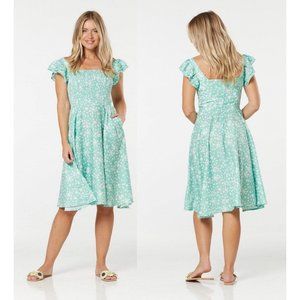 Modcloth Mint Green Floral Midi Dress
